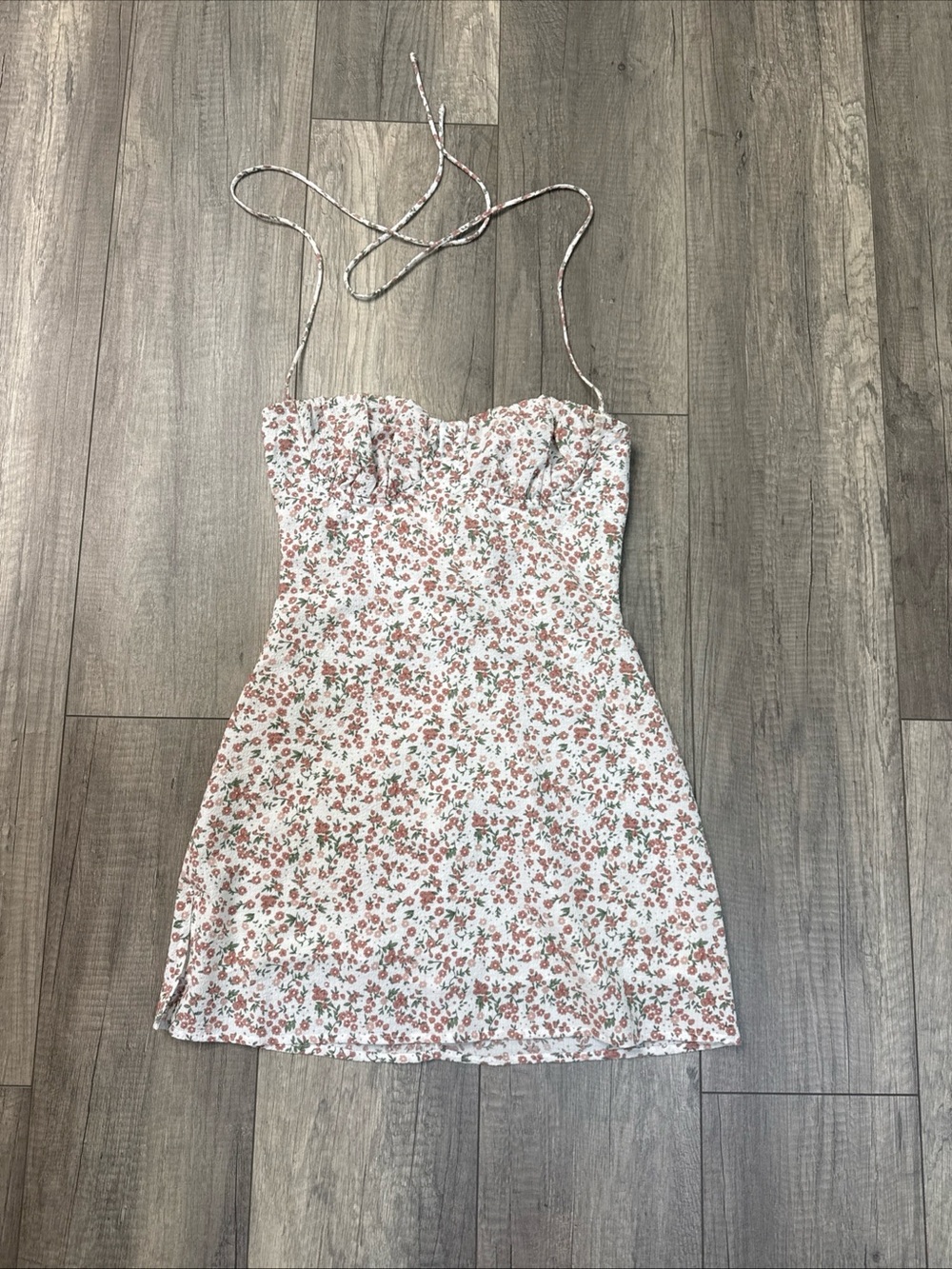Princess Polly White Mini Dress with Pink Floral print